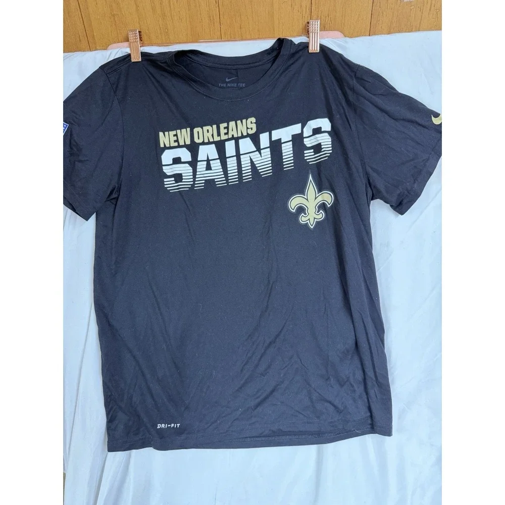 The Nike Tee T Shirt Men Large Black And Gold New Orleans Saints